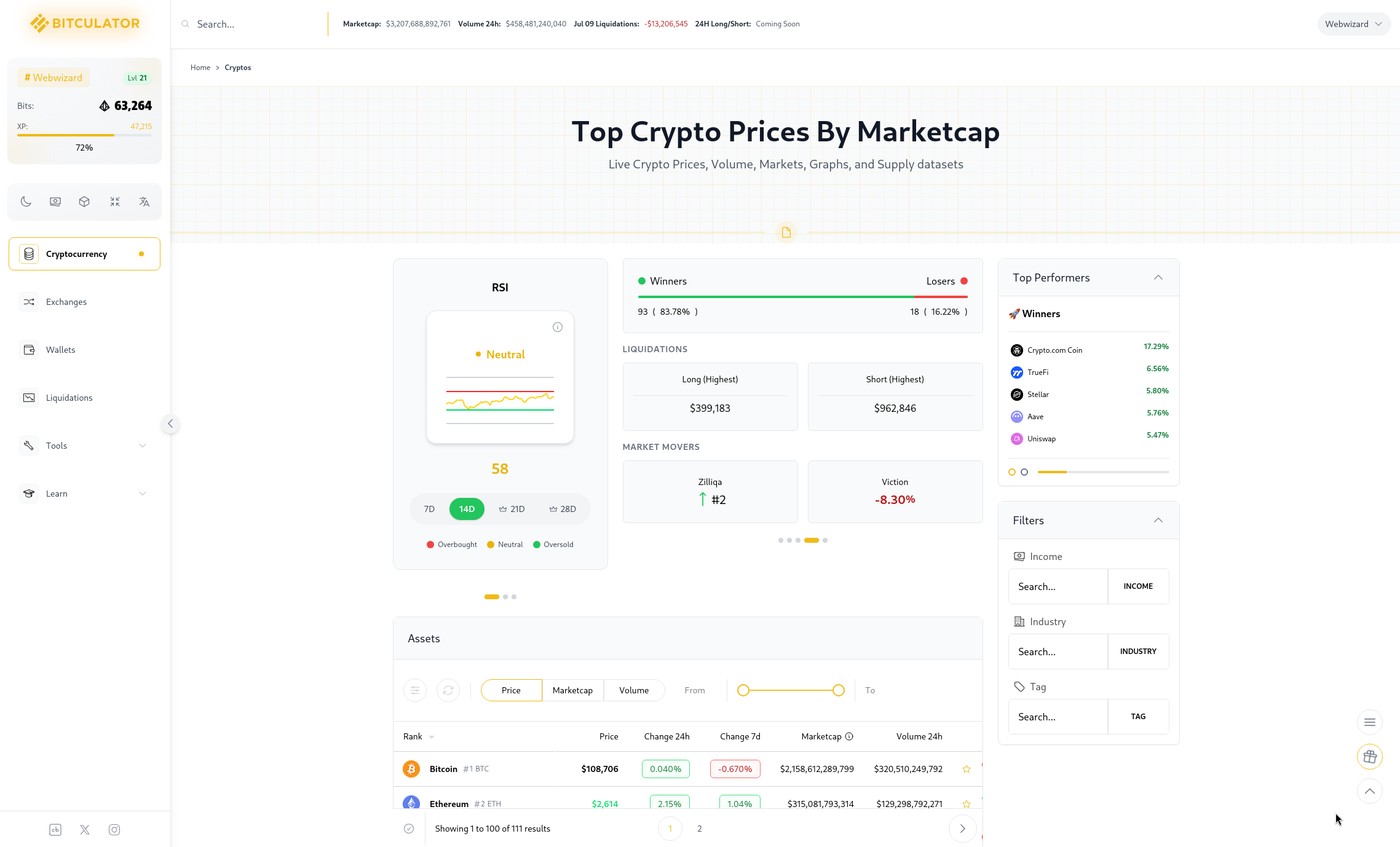 Bitculator screenshot