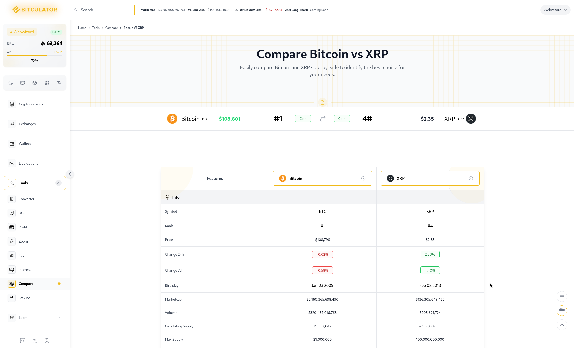 Bitculator screenshot